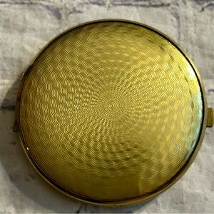 VINTAGE MADE IN WEST GERMANY GOLD TONE TEXTURE DOUBLE MIRROR MAKE-UP COMPACT